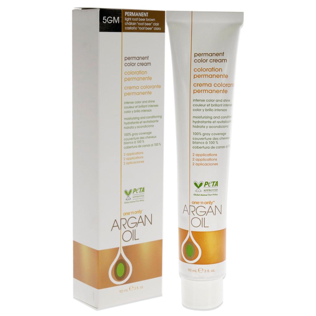 One n Only Argan Oil Permanent Color Cream - 5GM Light Root Beer Brown by One n Only for Unisex - 3 oz Hair Color