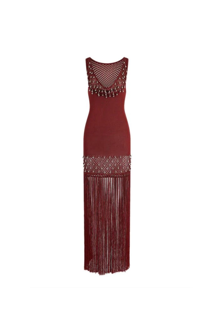 Paco Rabanne Paco Rabanne Fringed Crochet Maxi Dress 1