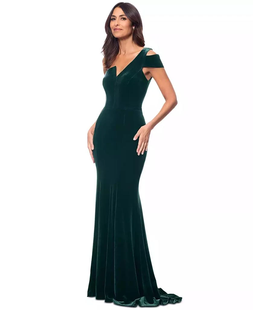 Betsy & Adam Petite Velvet Gown 3