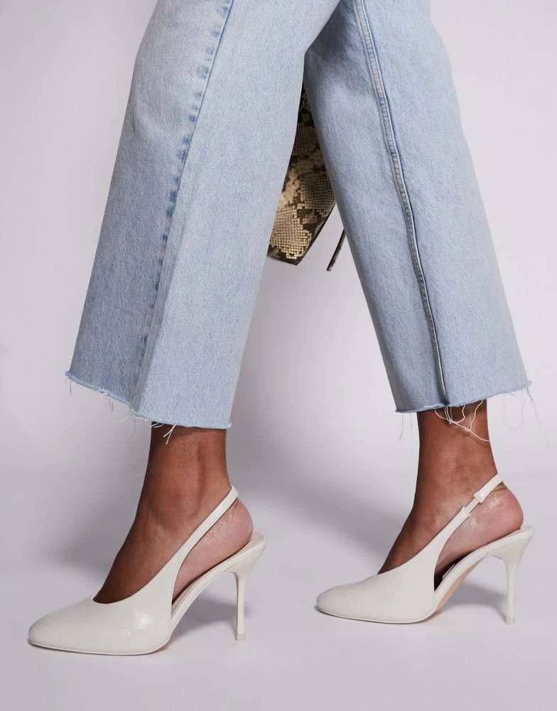 Public Desire Public Desire Tilapia high vamp slingback heeled shoes in cream 1