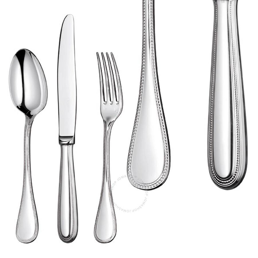 Christofle Silver Plated Perles Cream Soup Spoon 0010-001