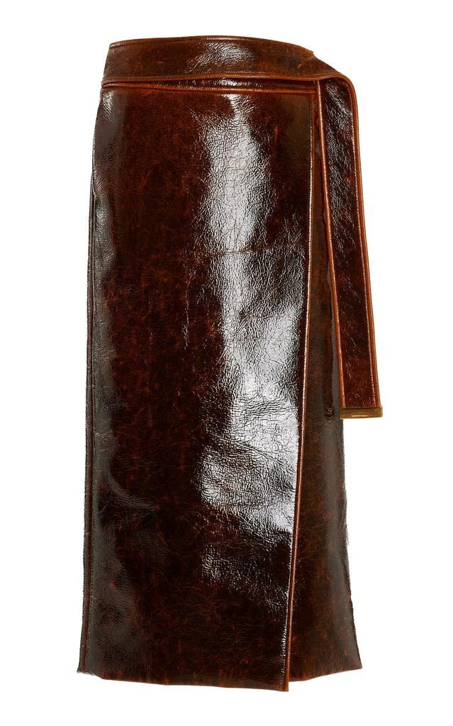 Brandon Maxwell Brandon Maxwell - The Evelyn Wool-Blend Wrap Midi Skirt - Brown - US 0 - Moda Operandi 1