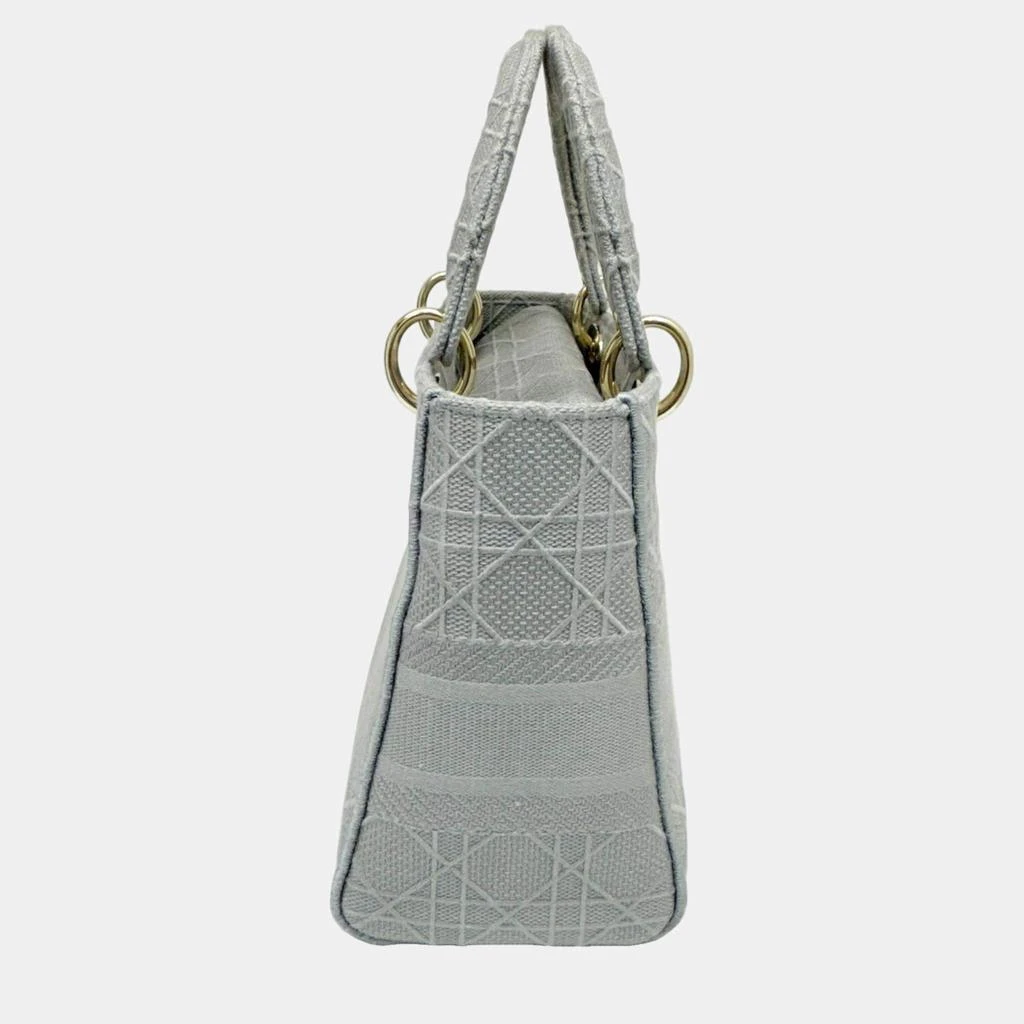 Dior Dior Grey Canvas Medium Cannage Lady D-Lite Tote Bag 2