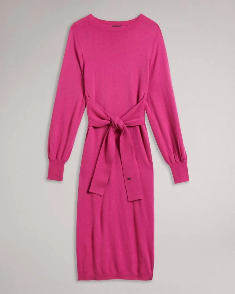 Ted Baker London Ted Baker - Essya Slouchy Tie Front Midi Knit Sweater Dress 6