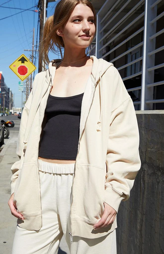 John Galt Beige Full Zip Hoodie 1