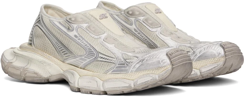 Balenciaga Off-White & Silver 3XL Slip On Sneakers 4