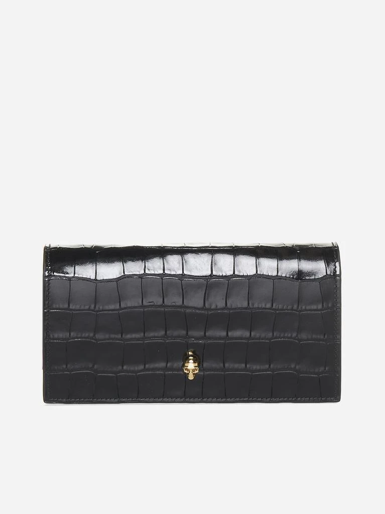 Alexander McQueen Skull crocodile-effect leather wallet 1