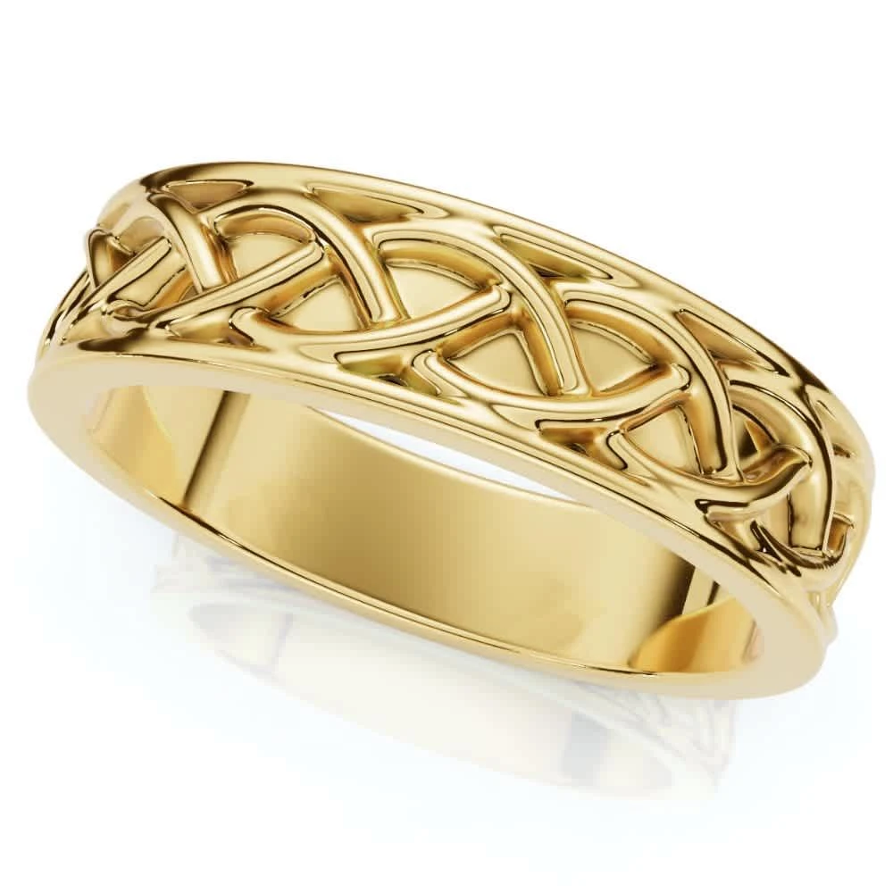 Pompeii3 Men
s 6mm Solid 14k Gold Wedding Band Braided Anniversary Ring 5