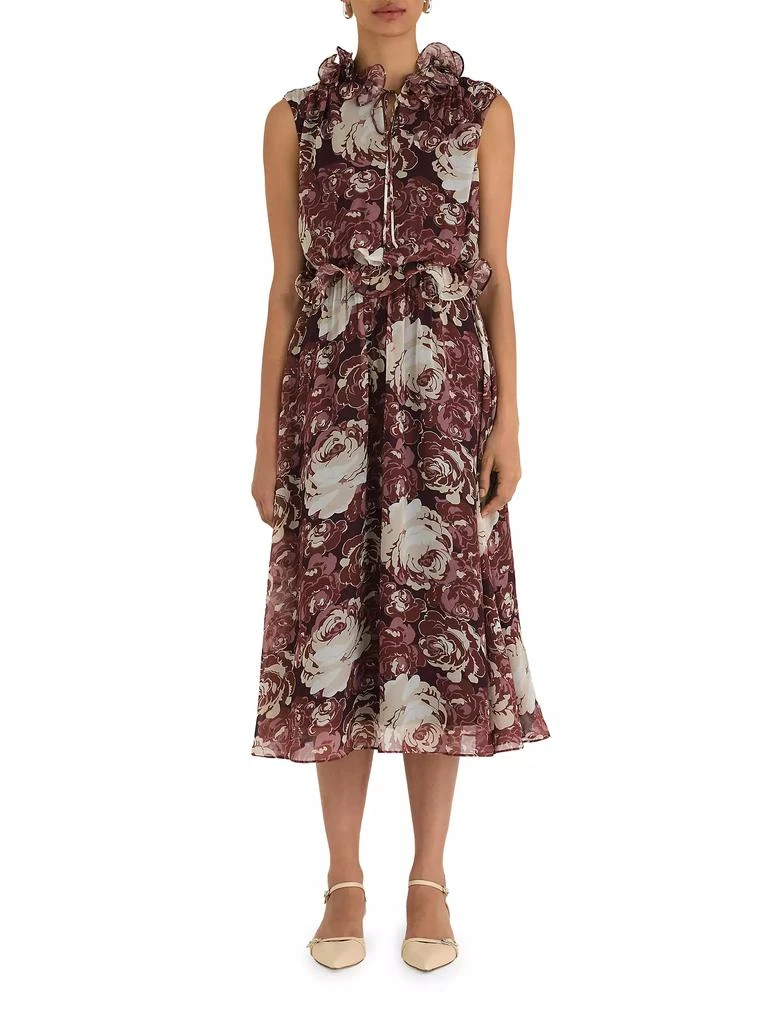 Rebecca Taylor Sarita Chiffon Ruffled Midi-Dress 2