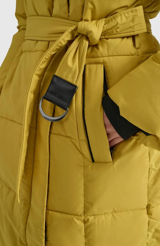 DKNY Asymmetrical Belted Water Resistant Puffer Jacket 4