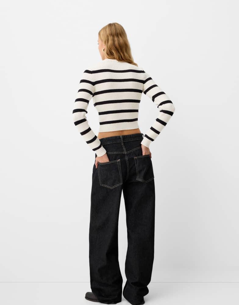 Bershka Bershka round neck sweater in black