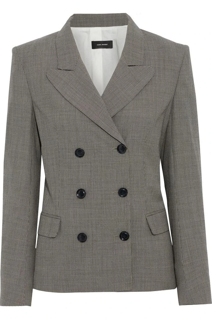 Isabel Marant Karena double-breasted houndstooth wool blazer 1