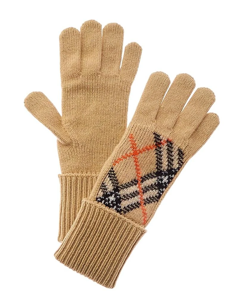 Burberry Check Cashmere-Blend Gloves 1
