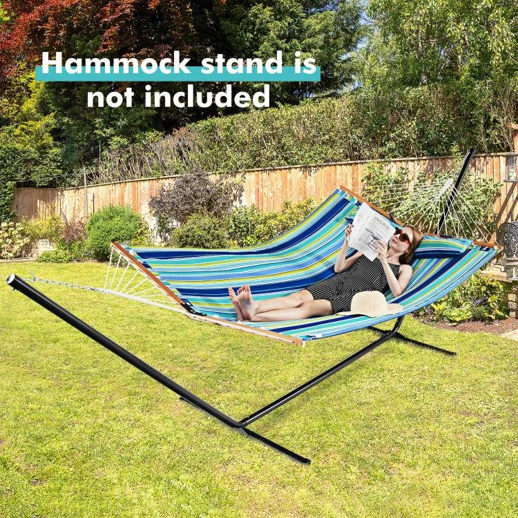 Hivvago Patio Hammock Foldable Portable Swing Chair Bed with Detachable Pillow 5
