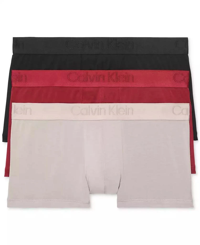 Calvin Klein Men's 3-Pack Stretch Solid Low-Rise Trunks 1