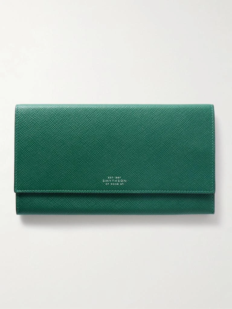 SMYTHSON Marshall Textured-leather Travel Wallet - Forest green