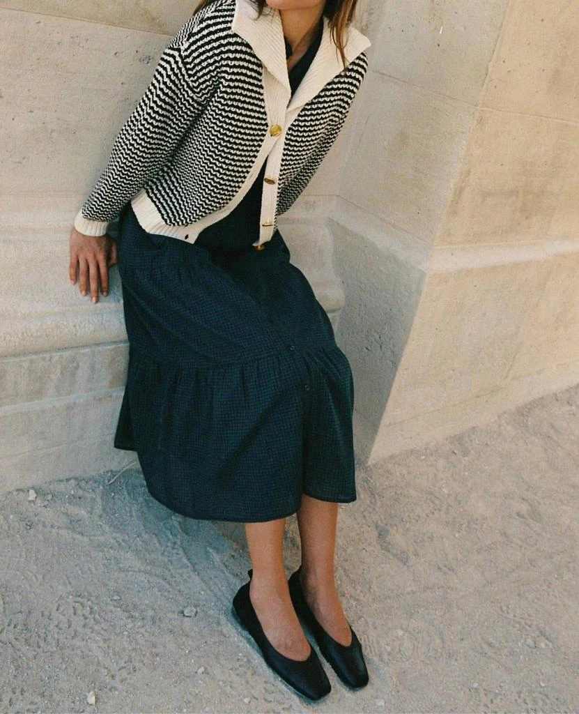 TROVATA Savannah Cardigan In Black 
White 5