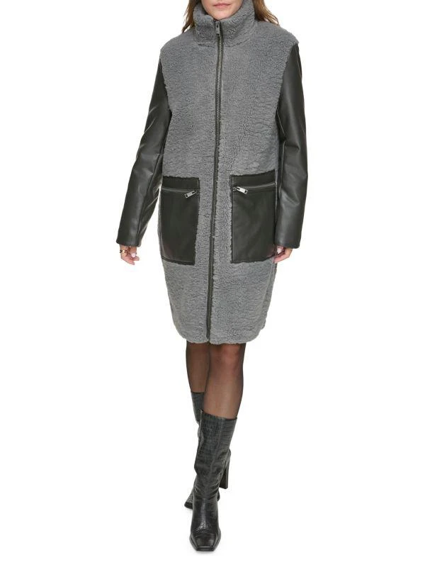 Andrew Marc Tunis Faux Shearling & Faux Leather Zip Jacket 6