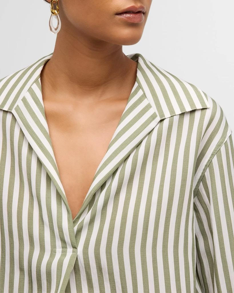 Vince Coast Stripe Shaped-Collar Pullover Shirt 6