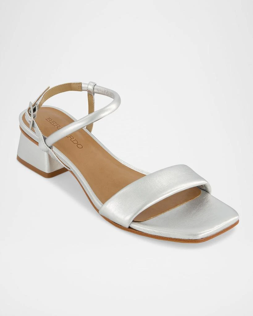 Bernardo Josei Ankle-Strap Metallic Leather Sandals 2