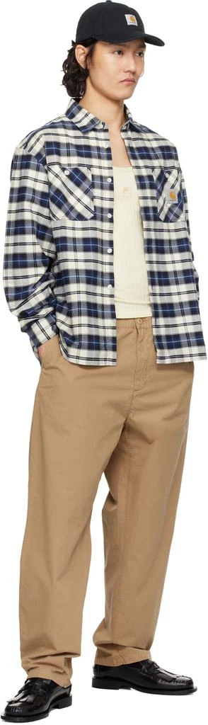 Carhartt WIP Navy & White Tarbell Check Shirt 4