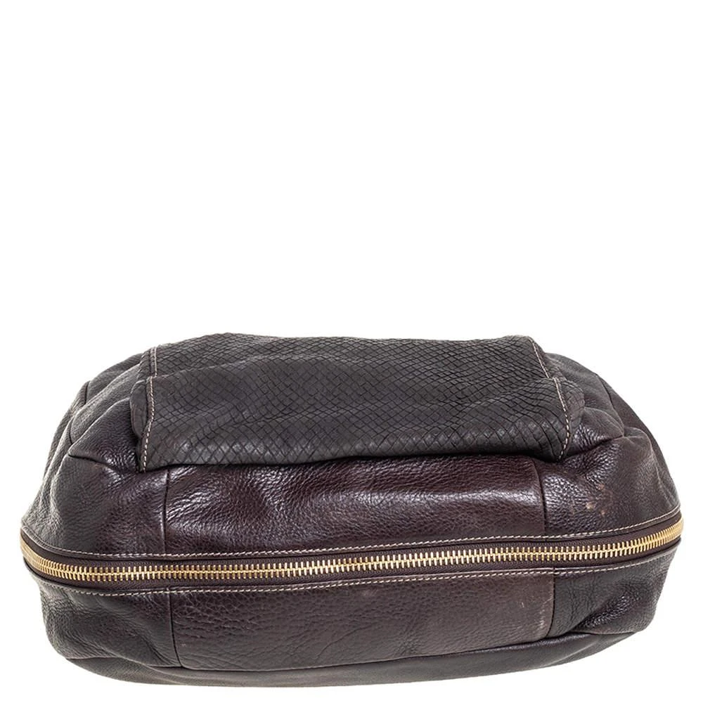 Furla Furla Dark Brown Leather Drawstring Hobo 6