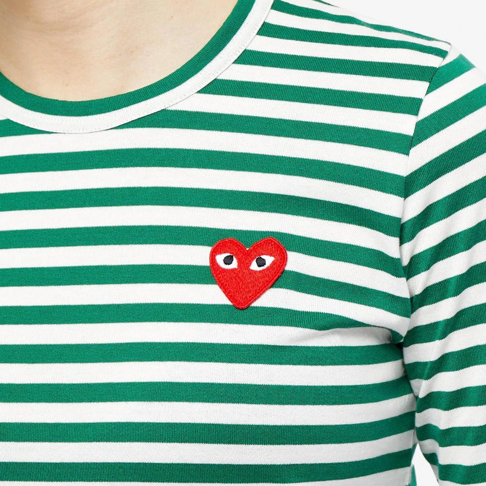 Comme des Garcons Comme des Garcons Play Women's Long Sleeve Heart Logo Stripe 5
