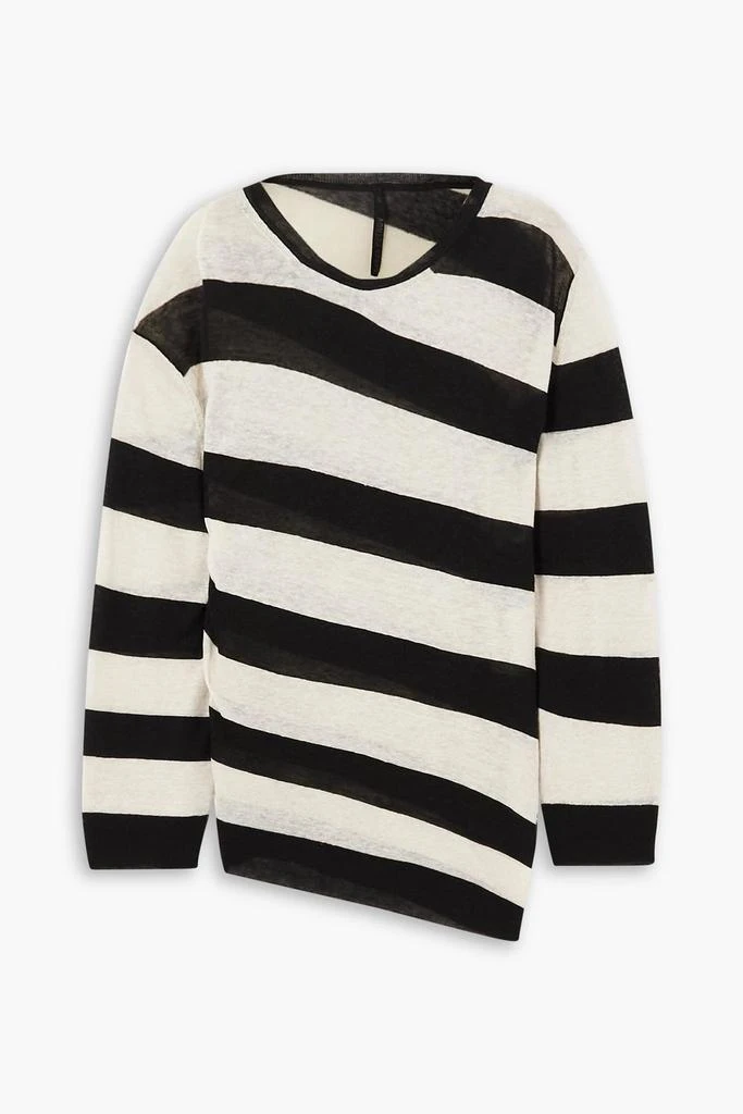 PETAR PETROV Asymmetric striped linen, cashmere and silk-blend sweater 1