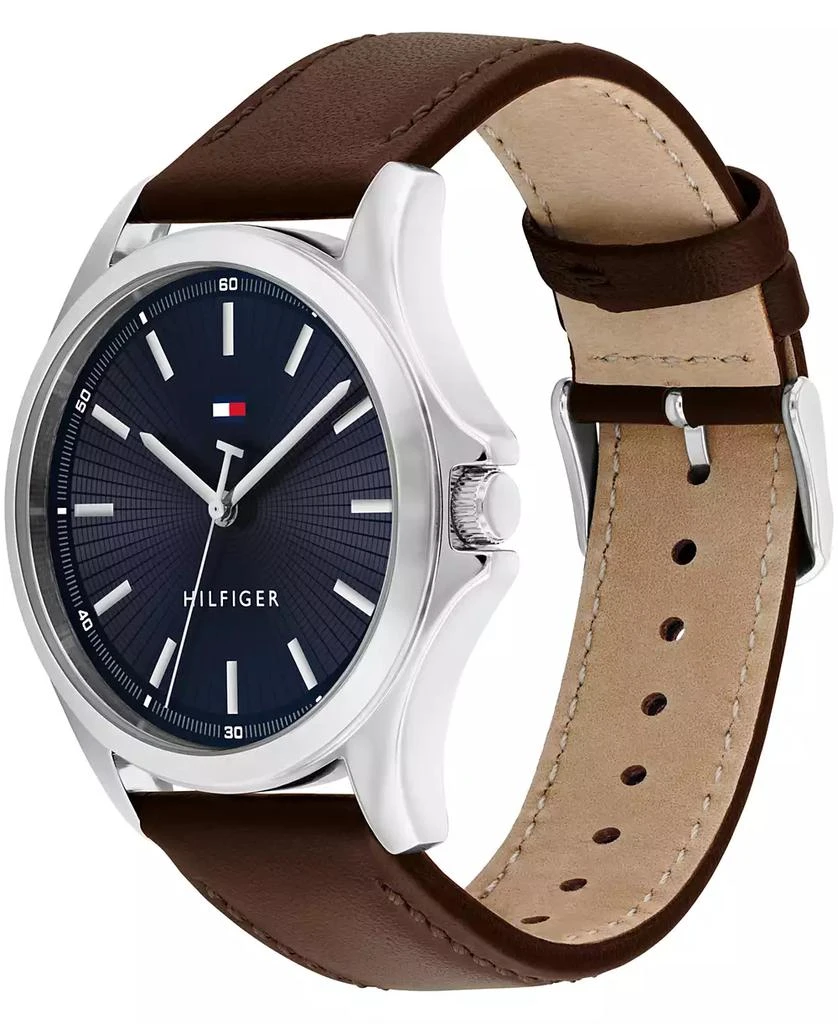 Tommy Hilfiger Men's Quartz Brown Leather Strap Watch 42mm 2