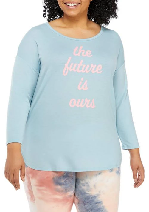 Wonderly Studio Plus Size Long Sleeve Graphic Pullover 1
