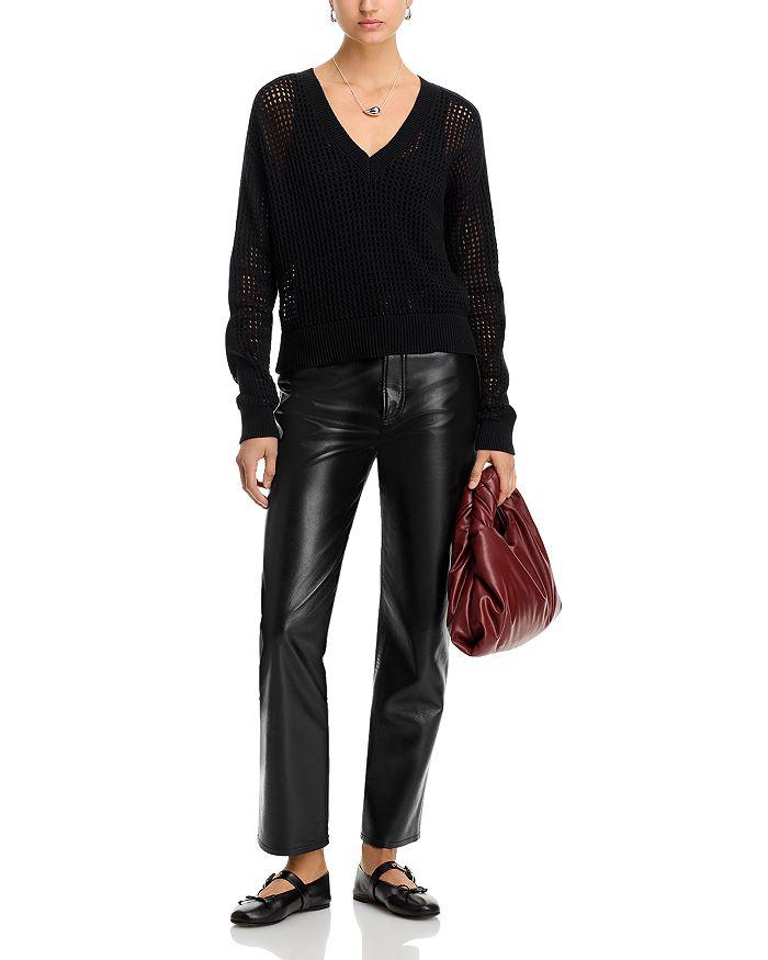 ATM Anthony Thomas Melillo V Neck Mesh Stitch Sweater