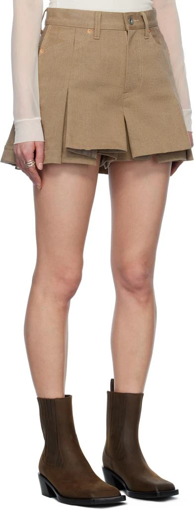 Sacai Beige Mix Denim Shorts 2
