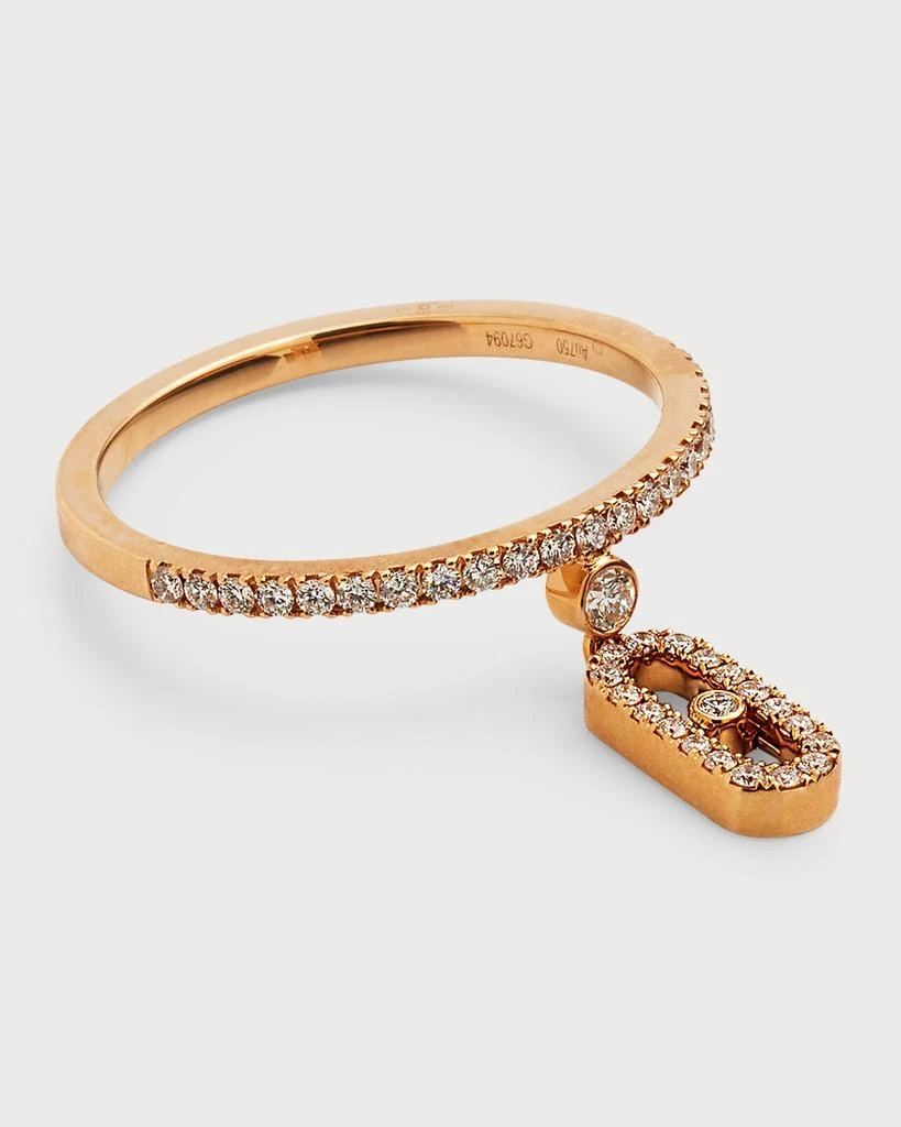 Messika MOVE UNO 18K PINK GOLD PAVE DROP DIAMOND RING 4
