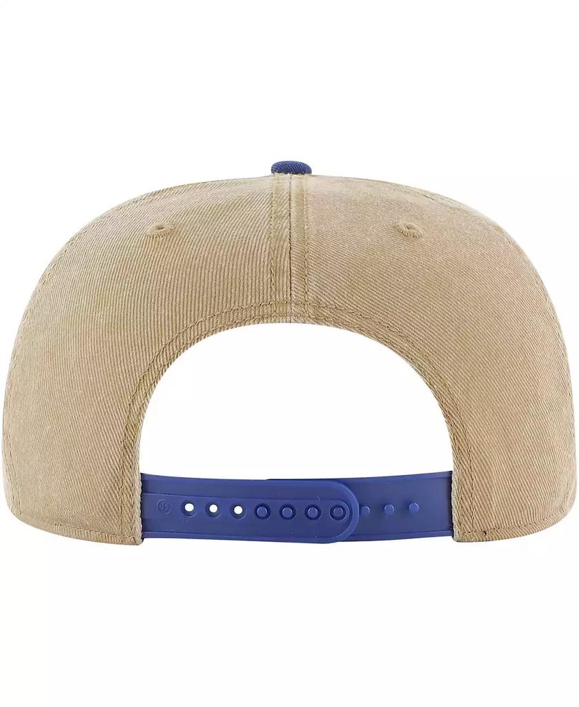 47 Brand Men's Khaki, Royal Distressed Philadelphia 76ers Chilmark Captain Snapback Hat