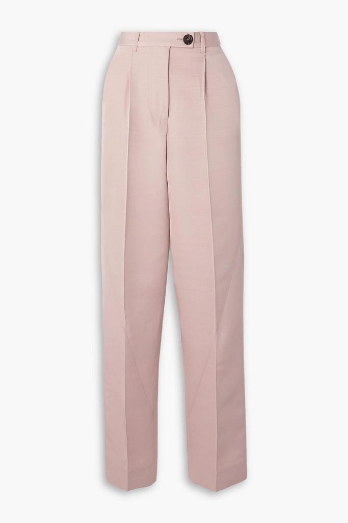 Peter Do Paneled pleated faille straight-leg pants