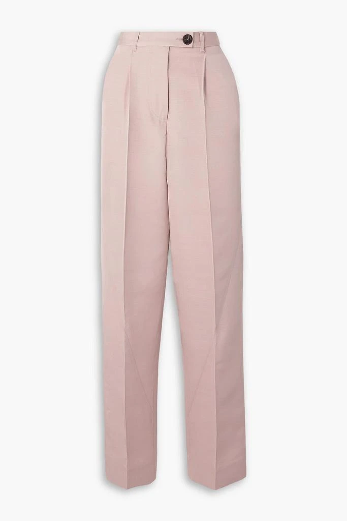 PETER DO Paneled pleated faille straight-leg pants 1