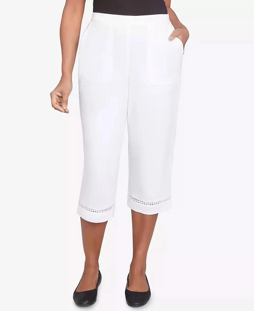 Alfred Dunner Petite Rise & Shine Lace Dotted Trim Capri Pants 1