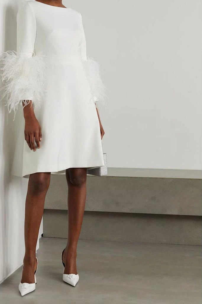 Huishan Zhang Reign feather-trimmed crepe mini dress 2