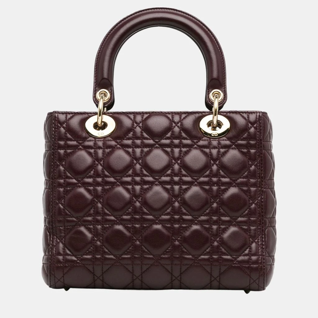 Dior Dior Burgundy Medium Lambskin Cannage Lady Dior 3