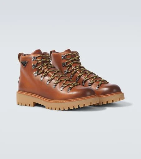 Prada Logo leather lace-up boots 5