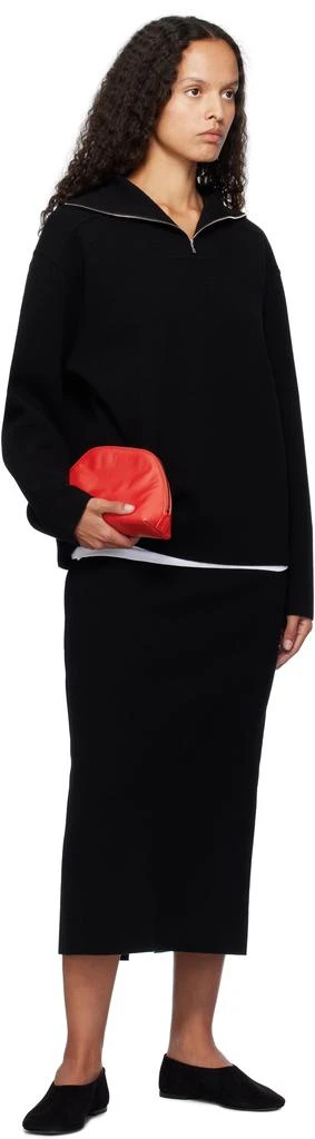 AURALEE Black Heavy Milano Rib Knit Midi Skirt 4
