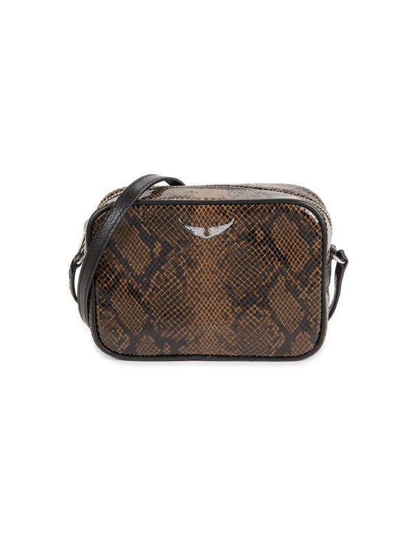 Shop XS Lizard Embossed Leather Camera Shoulder Bag on Sale