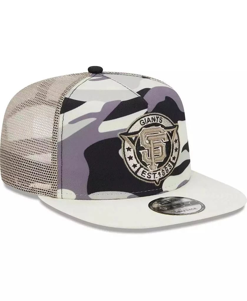 New Era Men's White San Francisco Giants Chrome Camo A-Frame 9FIFTY Trucker Snapback Hat 3