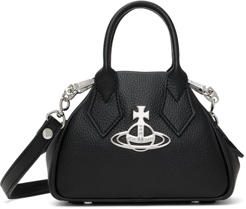 ★Vivienne Westwood★ Mini Yasmine Tote Bag Black 5C010005WL Vivienne Westwood Black Mini Yasmine Bag - Tote Bags