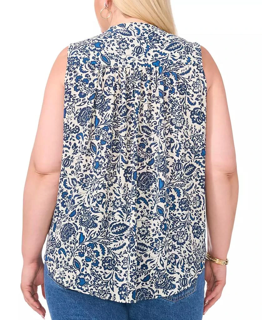 Vince Camuto Plus Size Printed V-Neck Sleeveless Top, Created for Macy's 2