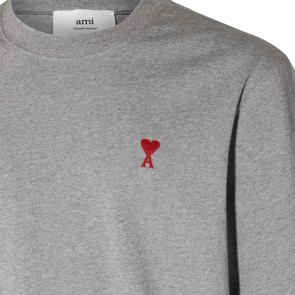 AMI AMI Paris Ami de Coeur Logo Embroidered Crewneck T-Shirt 3