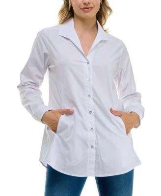 Zac Posen Rachel Solid Button Up Blouse 1