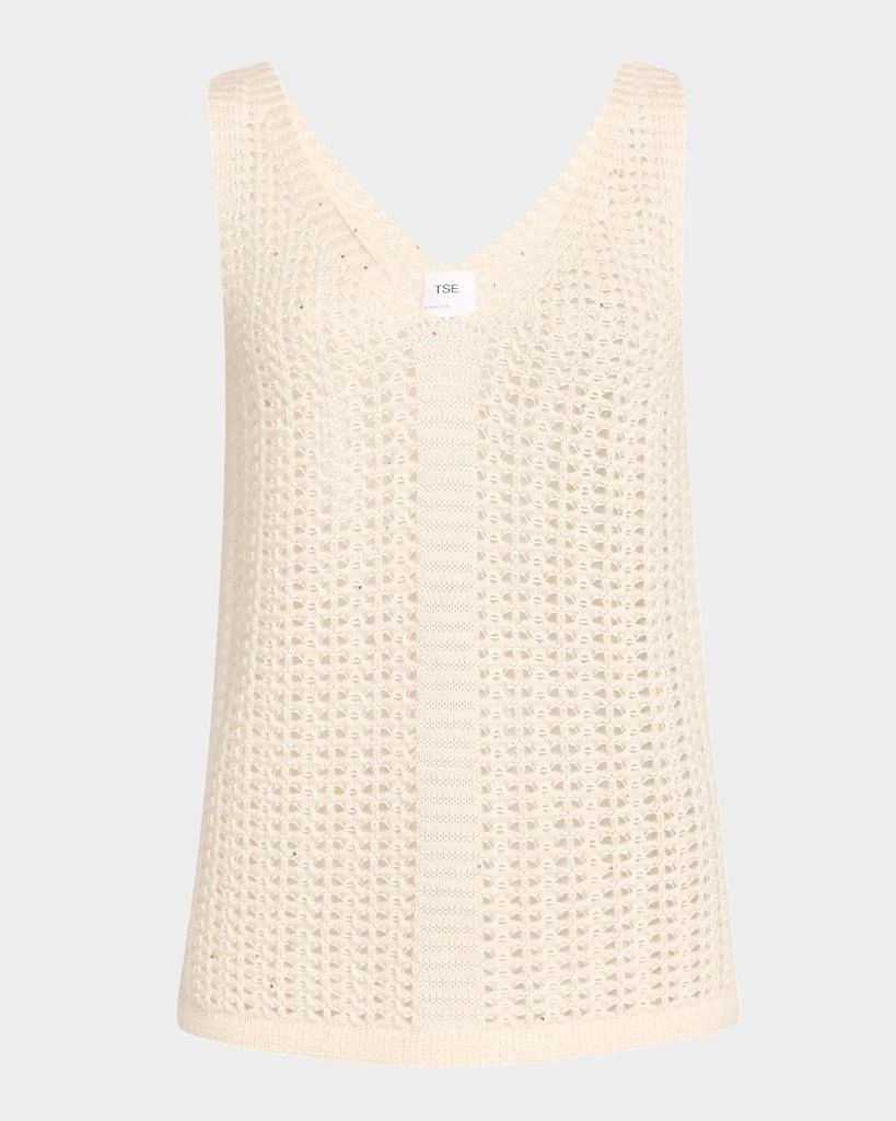 TSE Cashmere Sequin Open-Knit Tank 1