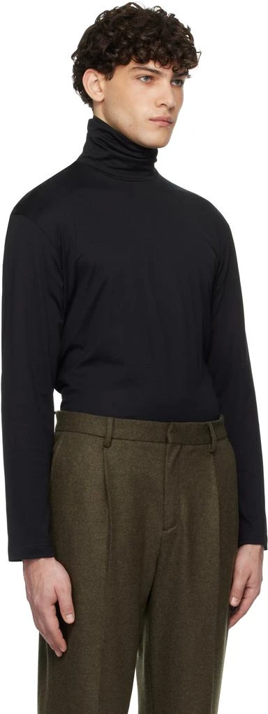 Sunspel Black Long Sleeve Roll Neck Turtleneck 2