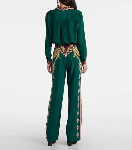ETRO Printed silk wide-leg pants 3